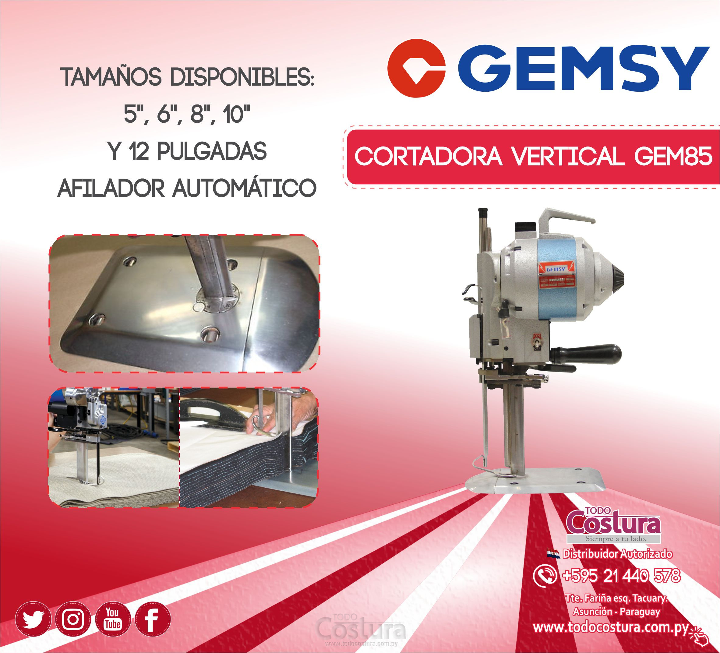 CORTADORA VERTICAL 6" GEMSY GEM85-6 550W